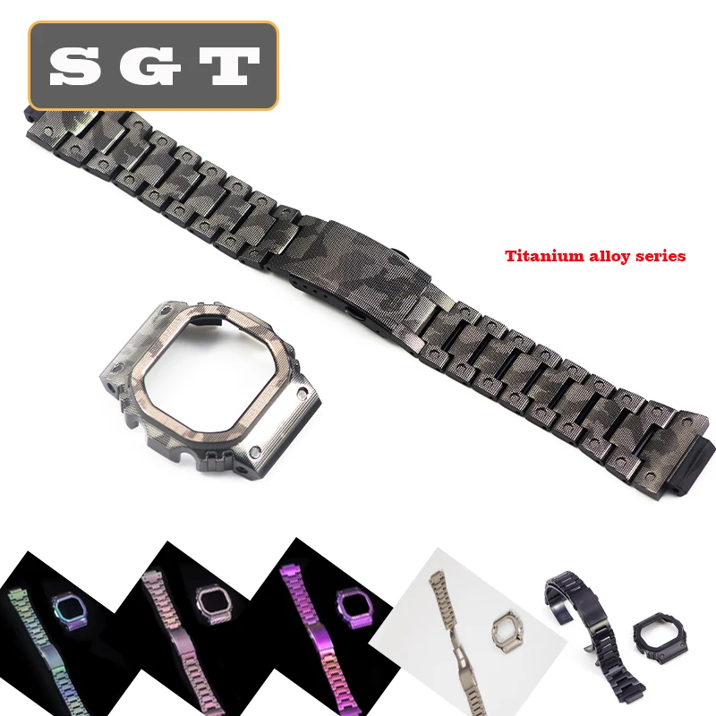 Браслет для наручных часов из титанового сплава DW5600 DW5610 GW5600 Series, ремешок для наручных часов, подходит для часов, рамка, чехол, твердая рамка