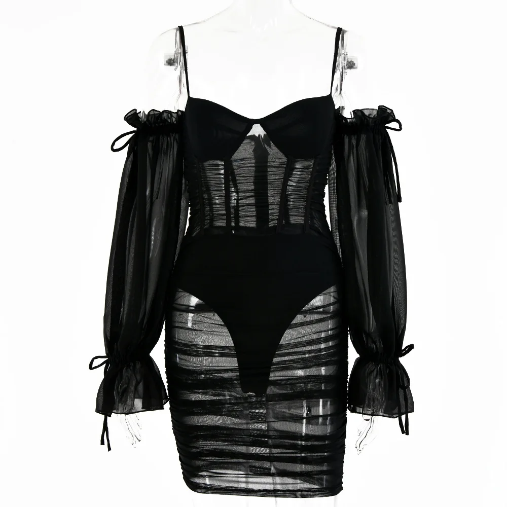 

FAKUNTN Women's Summer Dress 2021 Women Clothes Vintage Sexy Off Shoulder Sleeveless Casual Elegant Club Party Dresses Vestidos