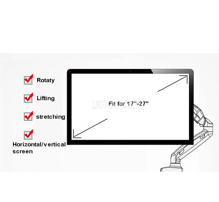 Desktop LCD Monitor Mount Stand Display Screen Rack Holder Rotating Display Monitor Bracket Fit for 17"-27" Max Support 9KG