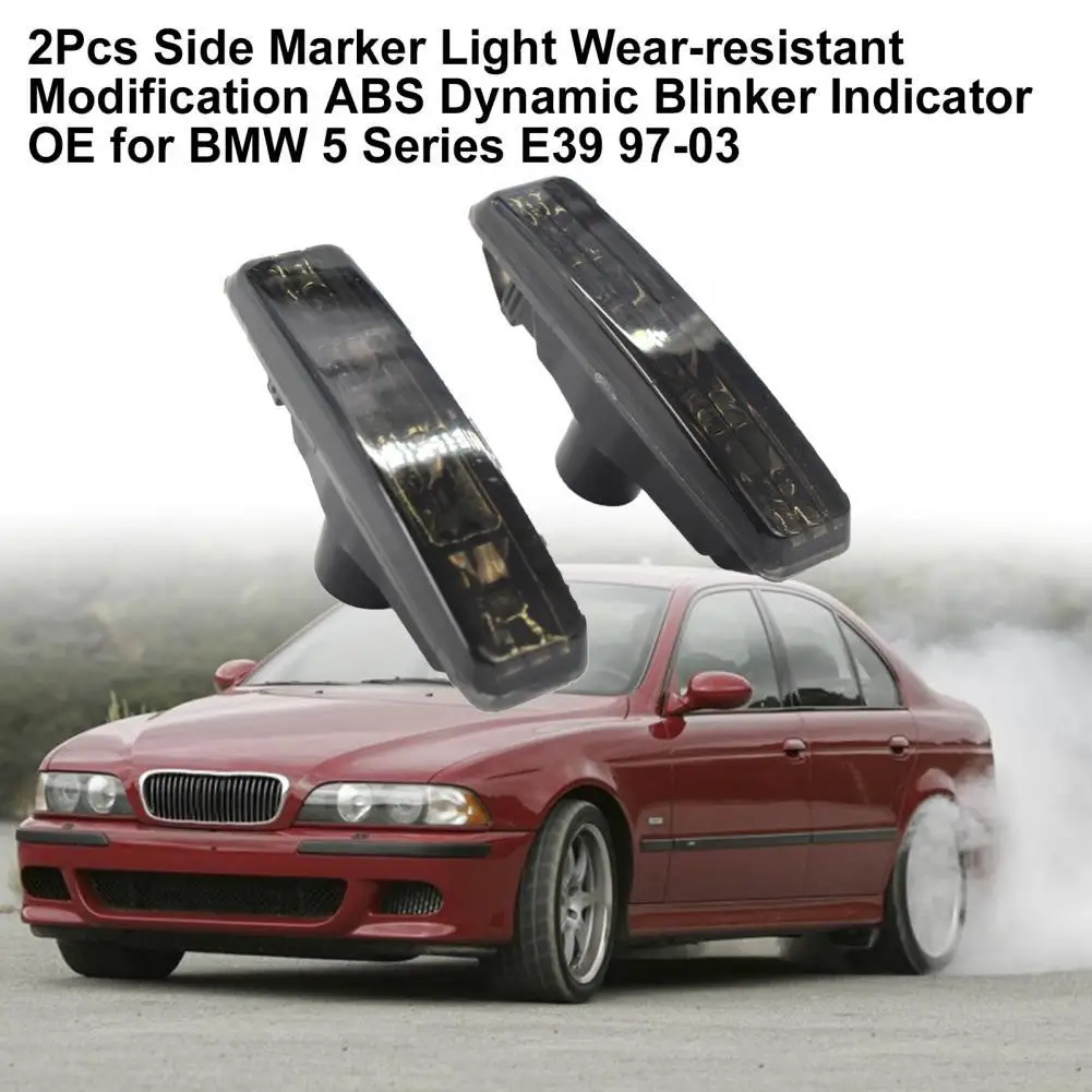 

2Pcs Side Marker Light Wear-resistant Modification Car Interior ABS Dynamic Blinker Indicator Lights For BMW 5 Series E39 97-03