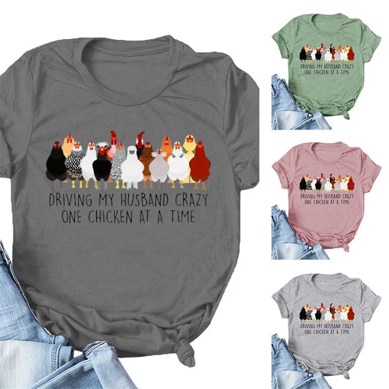 Женская забавная футболка с цветочным принтом в виде цыпленка хипстерская