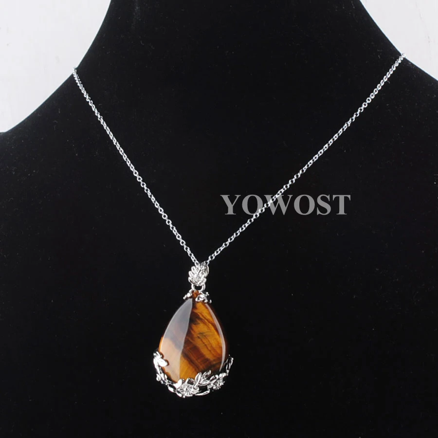 Для женщин стильный элегантный комплект серьги и тигровый глаз бусы из