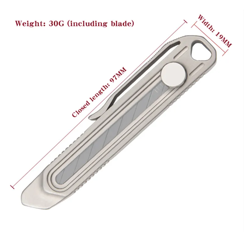 

Titanium alloy knife Mini knife Art knife The blade is sharp and durable Cutting Scalable 9mm blade carving wallpaper knife