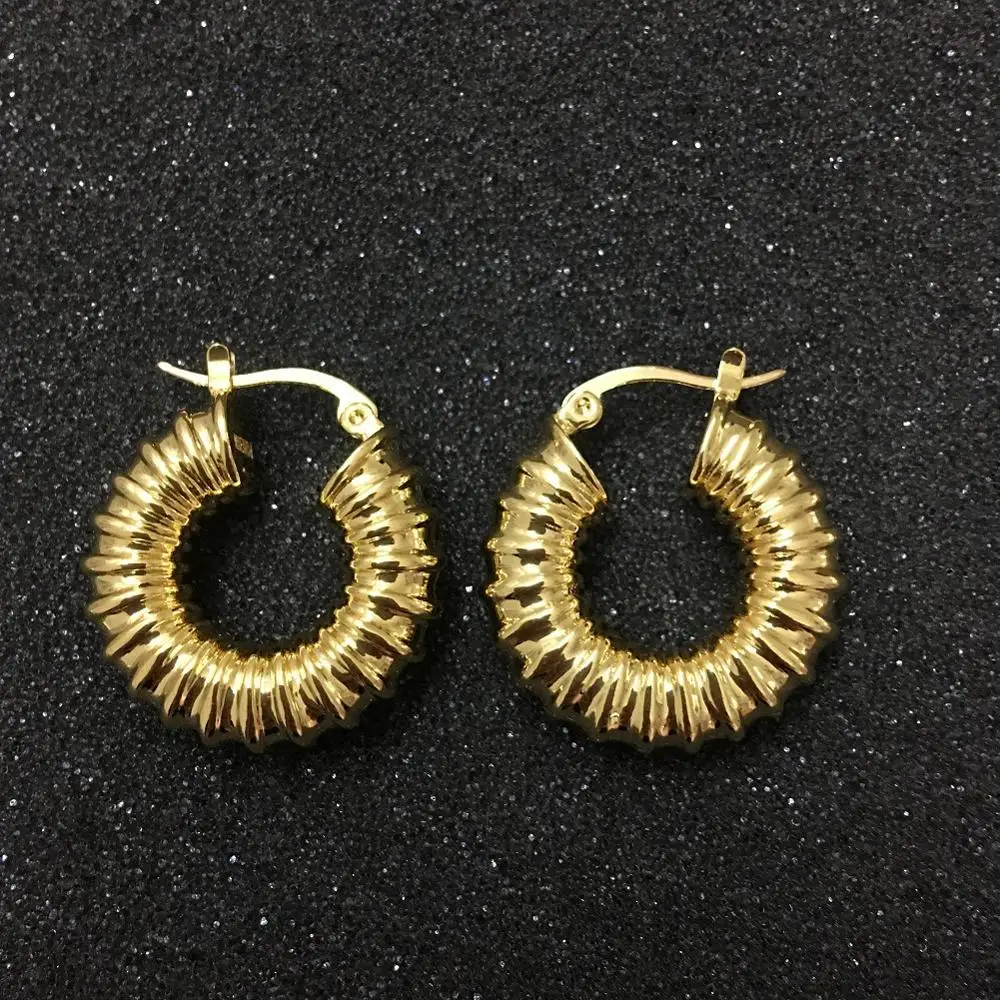Винтажная резьба толстые золотые серьги кольца для женщин роскошная брендовая