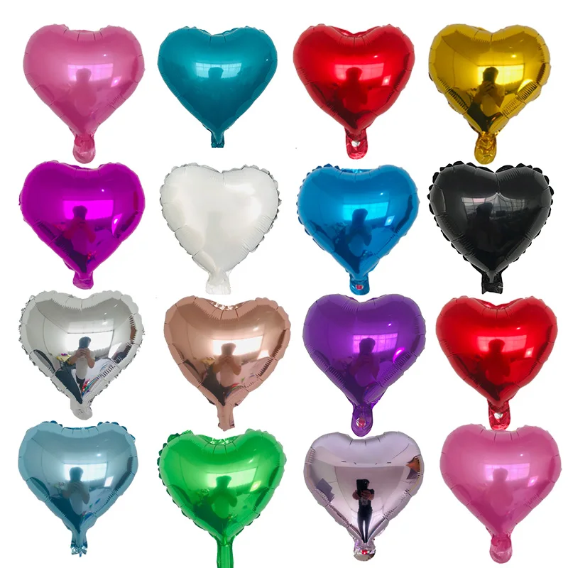 

10pcs 10inch heart love aluminum foil balloon baby shower child birthday party wedding decor supplies air balloons Globos