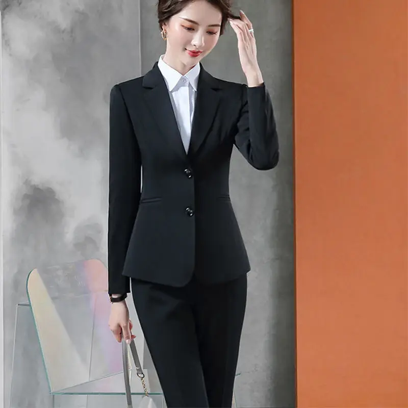 

Spring Korean style work suits for women jacket and pants set suit women blazer set pants suits for women business suits for