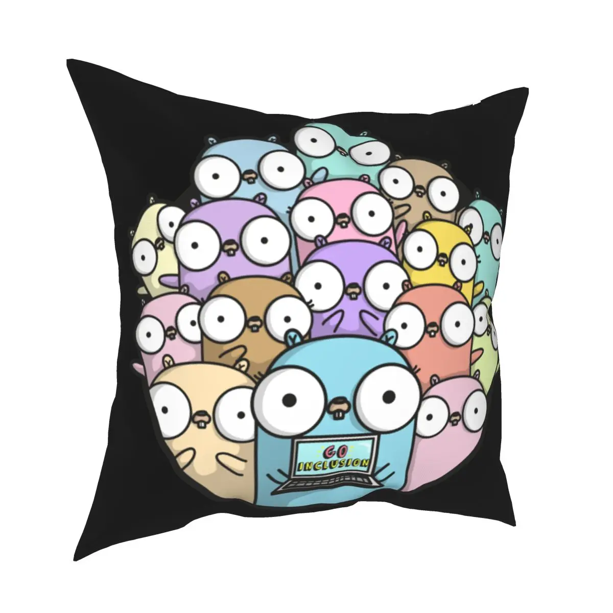 

Golang программист Go включение Подушка Чехол Мягкий чехол для подушки из полиэстера Декор Подушка Чехол для стула, дропшиппинг, размером 45*45 см