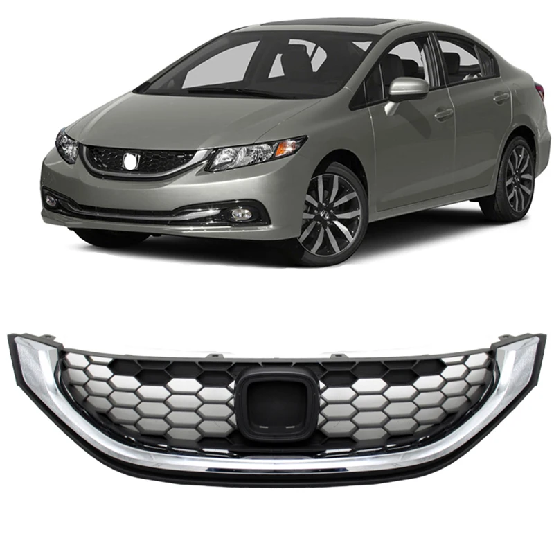 Для Honda Civic SI 2014 2015 ABS Серебристые хромированные капоты решетка вентиляционное
