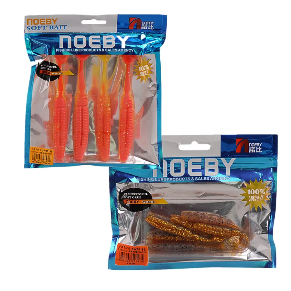 Noeby мягкие приманки 5 шт 100 мм/9 г т хвост рыболовные Iscas Artificiais Para Pesca Leurre Souple