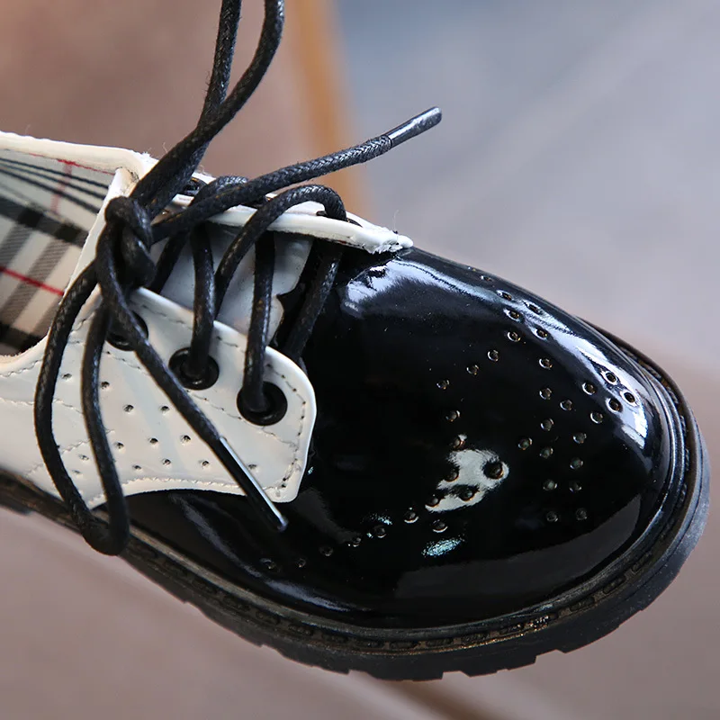 Классические Кожаные Туфли для мальчиков и девочек черные Школьные