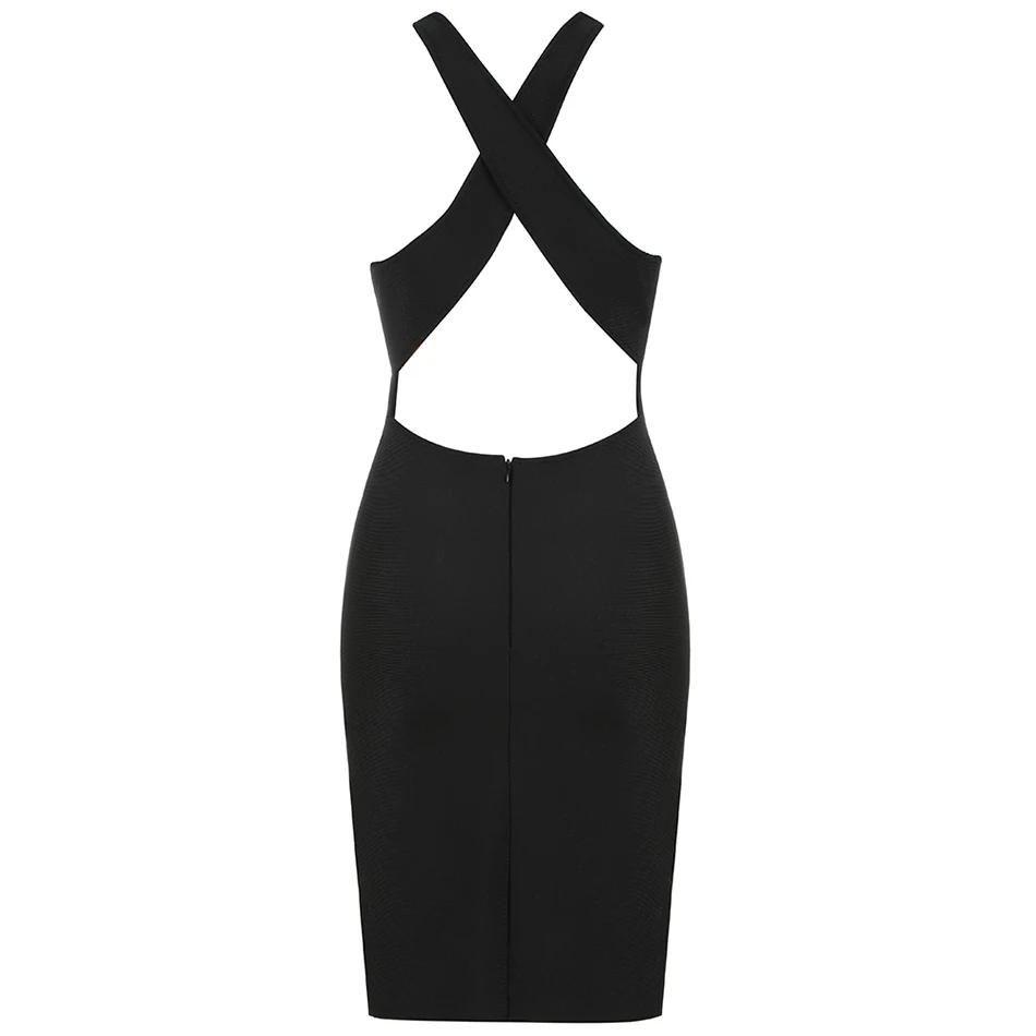 

2020 New Women Summer Black Bandage Dress Sexy V Neck Sleeveless Bodycon Club Celebrity Runway Party Mini Dresses Vestidos