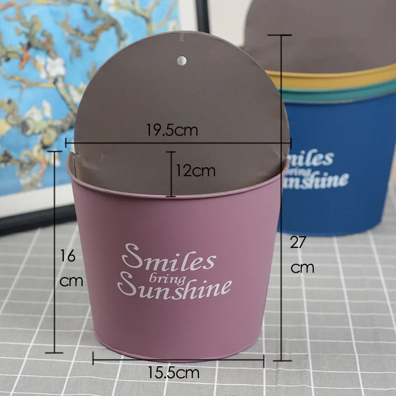 Ретро железная листовая подвесная корзина украшение для дома на стену Цветочная