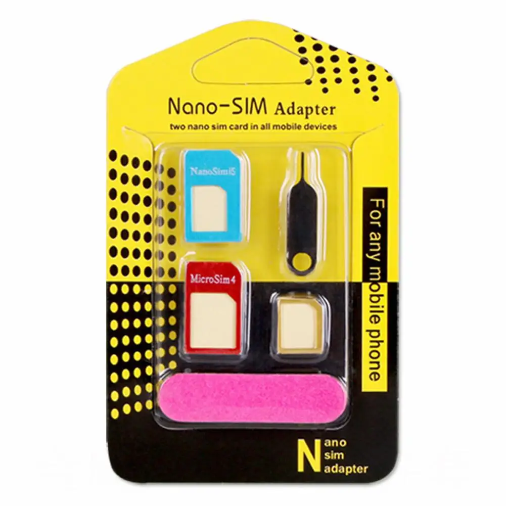 Универсальный 5 в 1 NanoSIM карта микро стандартный адаптер конвертер для