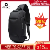 ozuko anti theft chest bag for men multifunction crossbody bags waterproof male sling messenger bag short trip mens chest pack