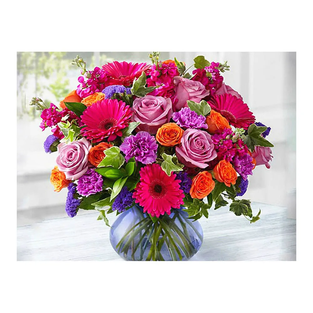 

Алмазная картина MEIVN 5D «сделай сам», ваза, цветок, полноразмерная Алмазная вышивка, картина, Набор для творчества