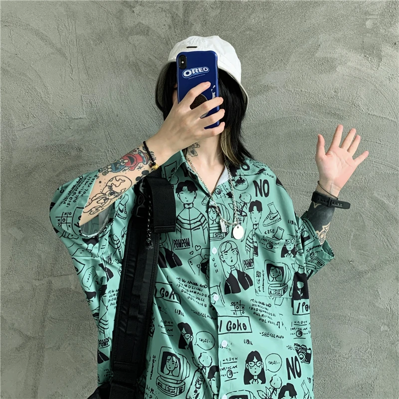 Кардиган на пуговицах для мужчин и женщин длинная свободная уличная футболка