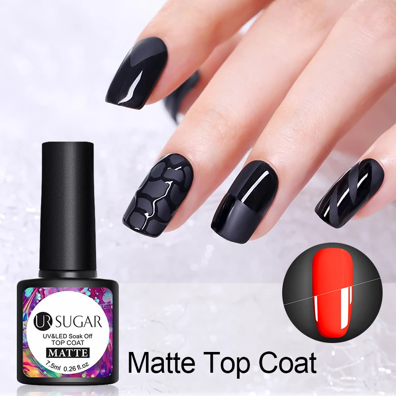 Matte Top Coat Ur Sugar 7,5 мл матовый термальный Гель-лак матовый эффект Температура Изменение цвета замочить от УФ-Гель-лак для маникюра гель-арт для ногтей - Цвет: Matte Top Coat