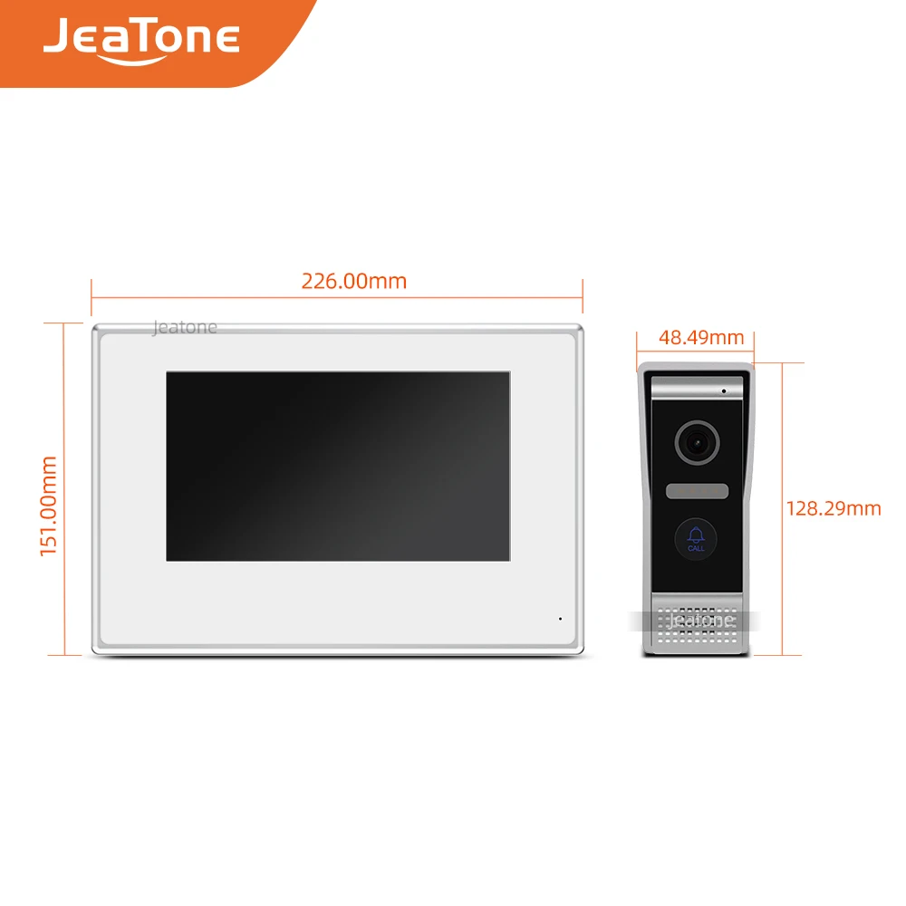Jeatone 7 дюймовый вилла WIFI IP видеодомофон система внутренней связи белый цвет