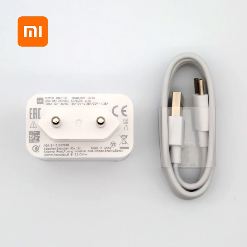 

Xiaomi fast charger 27W original EU QC 4.0 turbo fast charge adapter usb type c cable for mi 9 se 9t 10 Redmi note 8 K20