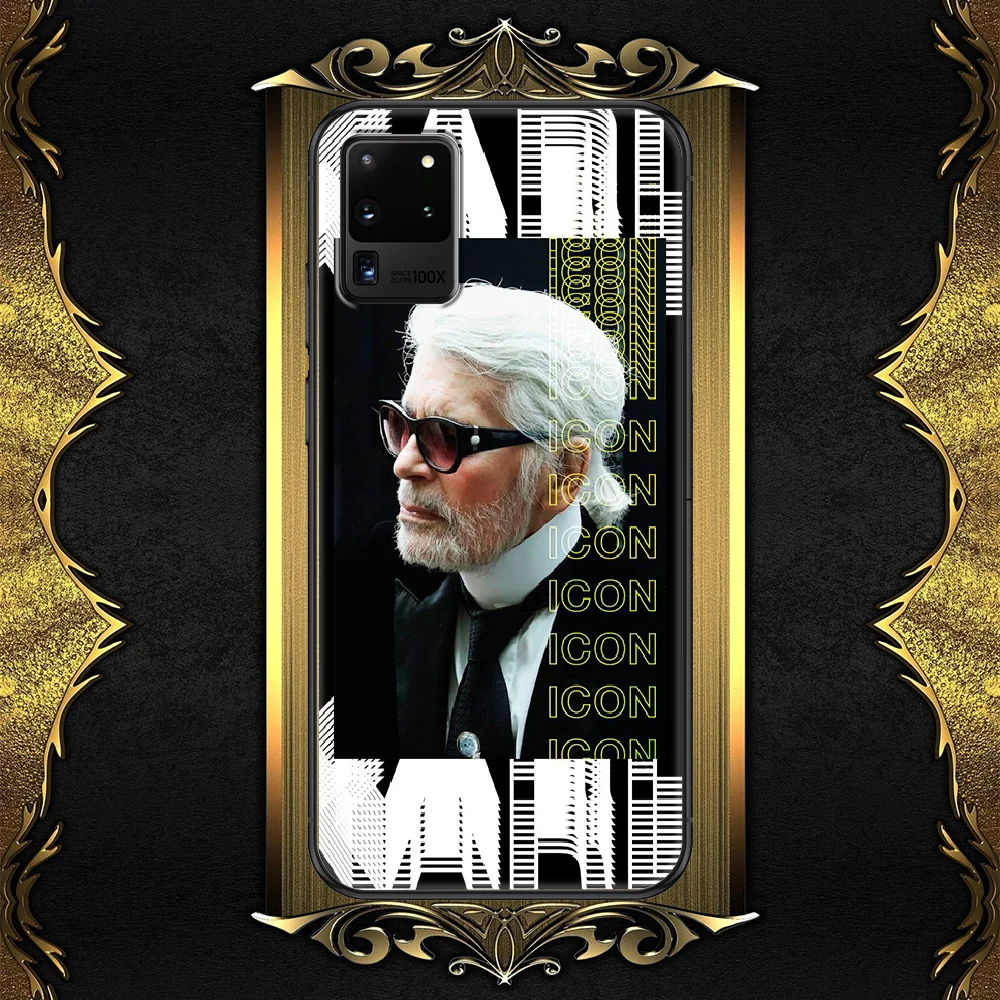 

Fashion Lagerfeldes-compatible-Karles Phone case For Samsung Galaxy Note 4 8 9 10 20 S8 S9 S10 S10E S20 Plus UITRA Ultra black