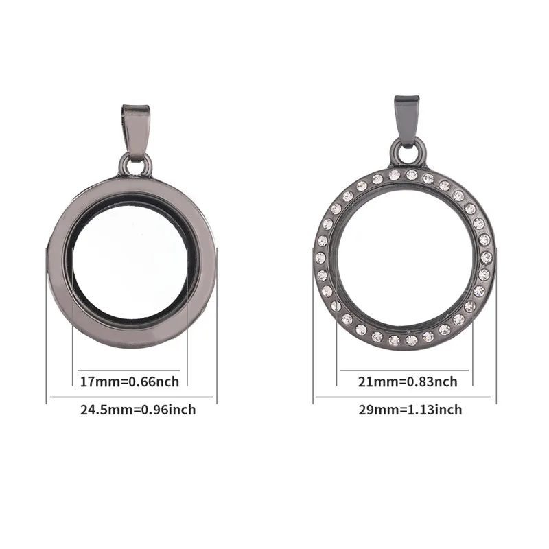 

Round Rhinestone Pendant Locket 10pcs/lot DIY Pendants For Jewelry Necklace Photo Floating Magnetic Openable Gift For Girlfriend