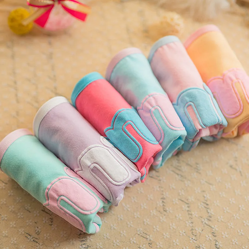 Однотонные женские трусы со смайликами и буквами высокое качество хлопковые