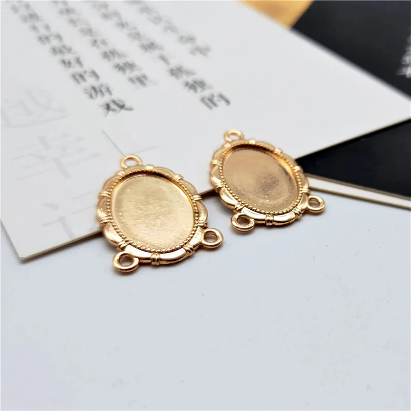 10 шт./лот металлических основных настроек в форме овала размером 13х18 мм с 3 петлями подходят для изготовления украшений на ожерелье своими руками.