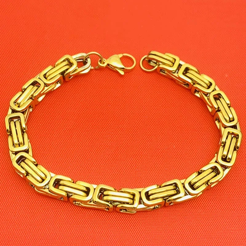 5mm Byzantine Титановая сталь Киль ожерелье браслет цветок Орхидея цепь модная мужская нержавеющая сталь ожерелье браслет - Окраска металла: 5mm Byzantine