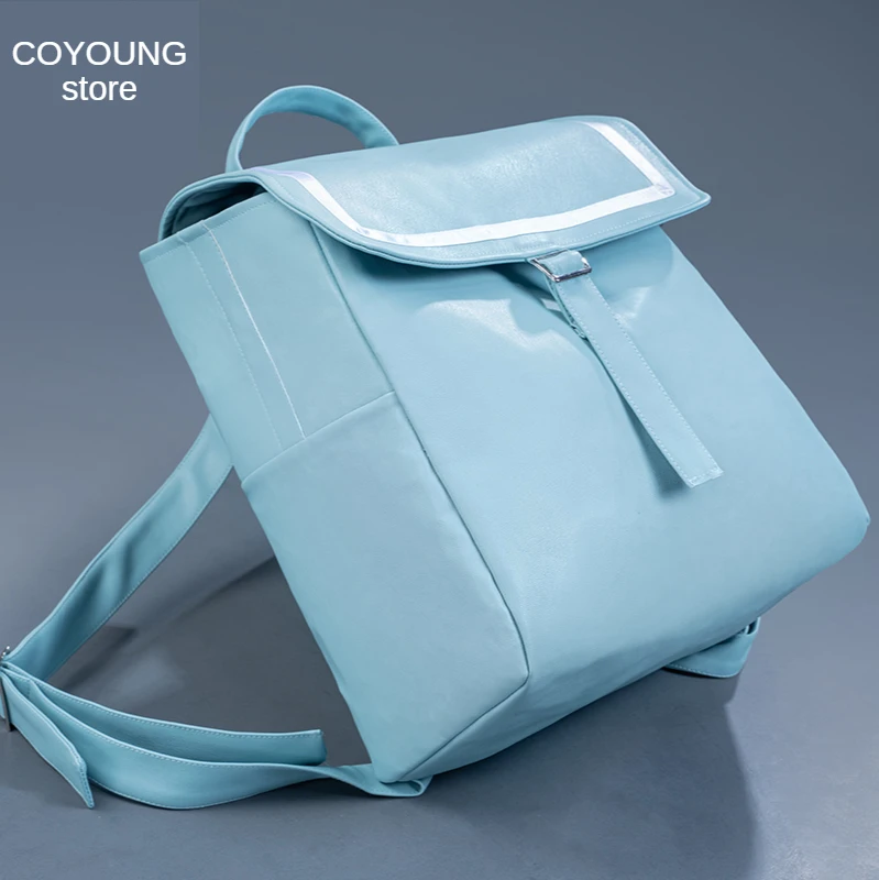 

Новый аниме Akudama Drive Fraudster Cospaly реквизит Pu Рюкзак синий Повседневный вместительный студенческий рюкзак на плечи