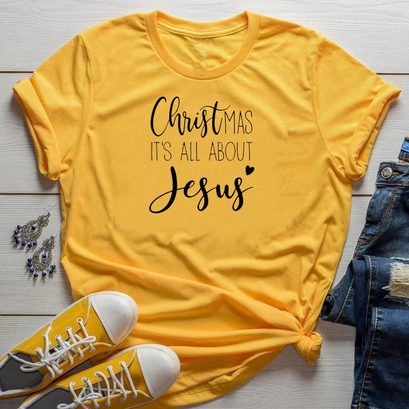 Женские рубашки с изображением Рождества и Иисуса эстетическая Повседневная