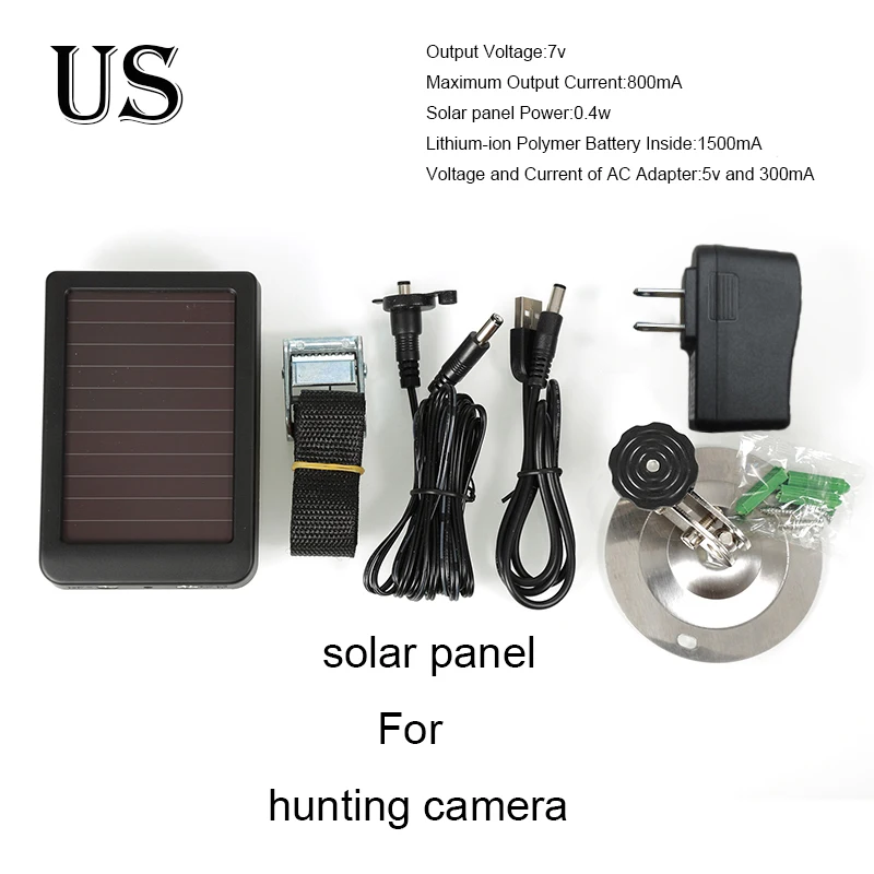 Solar Panel for US Skatolly охотничья камера HC300M HC700G 2/3G GSM 1080P фото ловушки инфракрасного ночного видения дикая тропа камеры Скаутинг Chasse - Цвет: Solar Panel for US