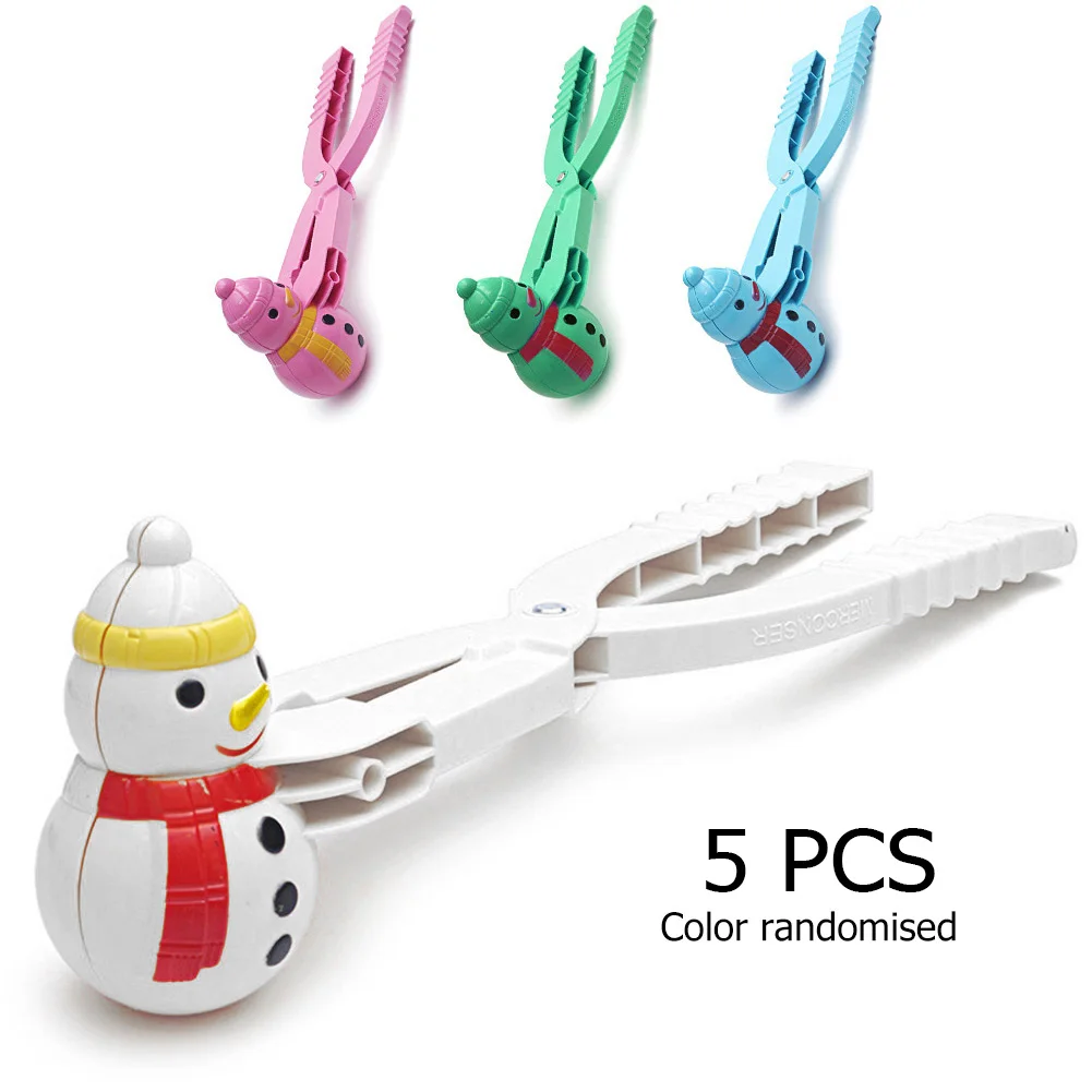 

5pcs Plastic Cute Snowman Snowball Clip Non-toxic Durable Cartoon Anti-Freeze Snowball Molds Kit Color Random for Kids Outdoor S