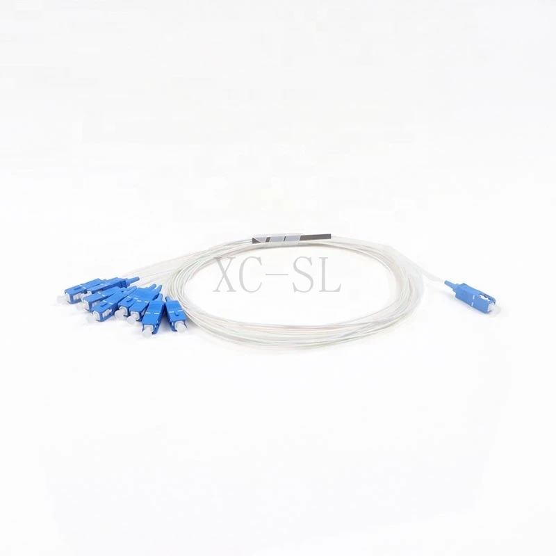 50pcs 1X8 plc splitter with connector Steel Tube 0.9mm G657A2 Fiber Optic blue | Мобильные телефоны и аксессуары