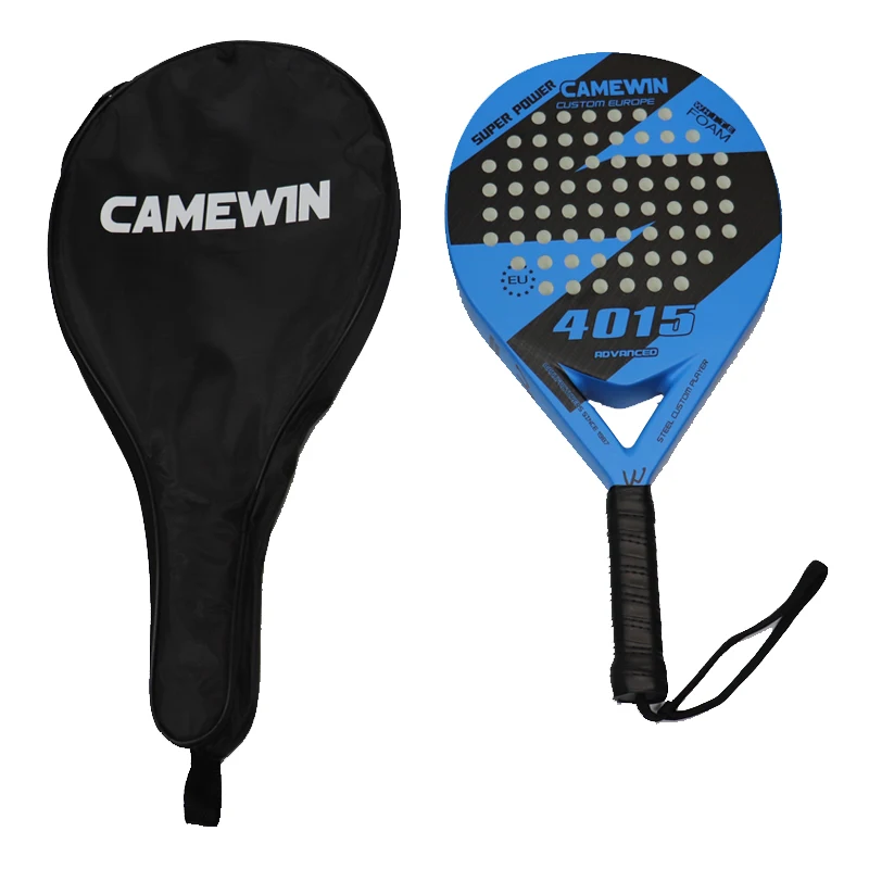 2022 New 1pc Padel Tennis Racket Carbon Fiber Grit Face Eva Memory Foam Core Paddle Outdoor Sport Professional Adult Play Game