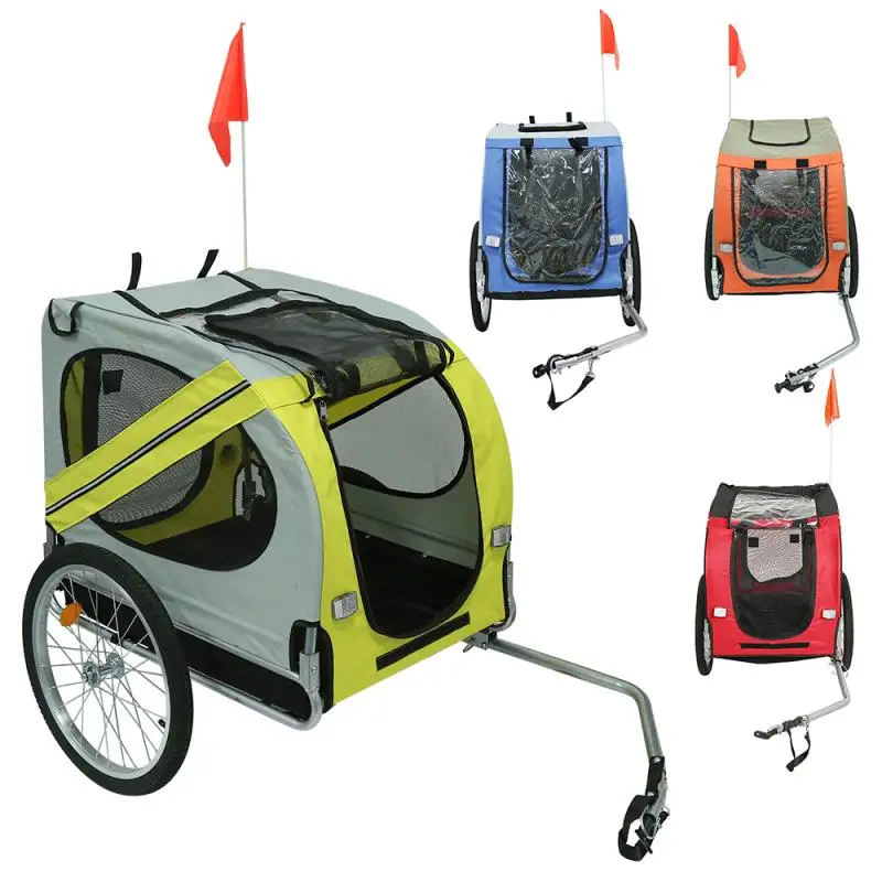 

New Arrival 2 In 1 Bicycle Trailer With 16-Inch Inflatable Wheel, 1 Seat Kids Bike Wagon, Orange Color Baby Stroller