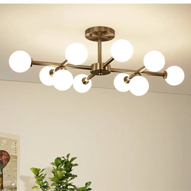 

Nordic chandelier lighting Magic Bean Bedroom Led Art Retro Molecule sputnik chandelier Living Room kitchen decor light