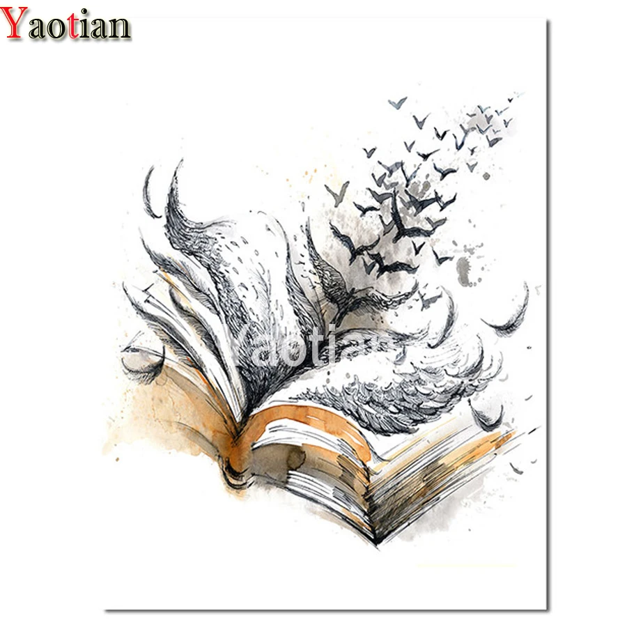 

Удивительный креативный подарок «сделай сам», алмазная живопись, полный квадрат, круглая дрель, книга абстрактного искусства, птицы, алмазн...