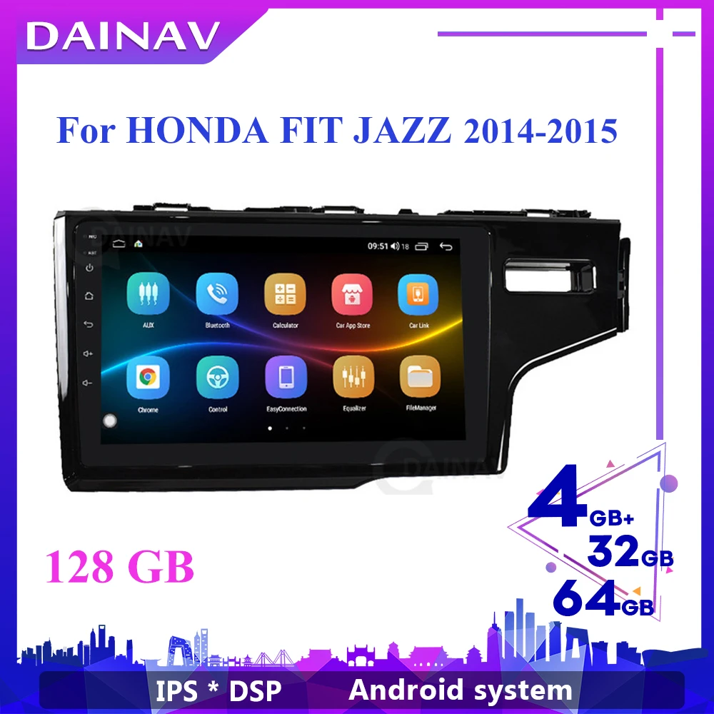 

6+128GB Android 10.0 Car Autoradio Player For HONDA FIT JAZZ 2014 2015 Car Radio 2 Din Multimedia DVD Player GPS Navigation