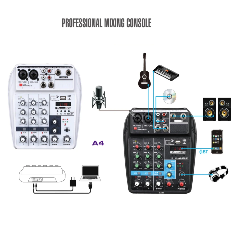 Профессиональный звуковой микшер DJ микшерная консоль с MP3 USB интерфейсом для