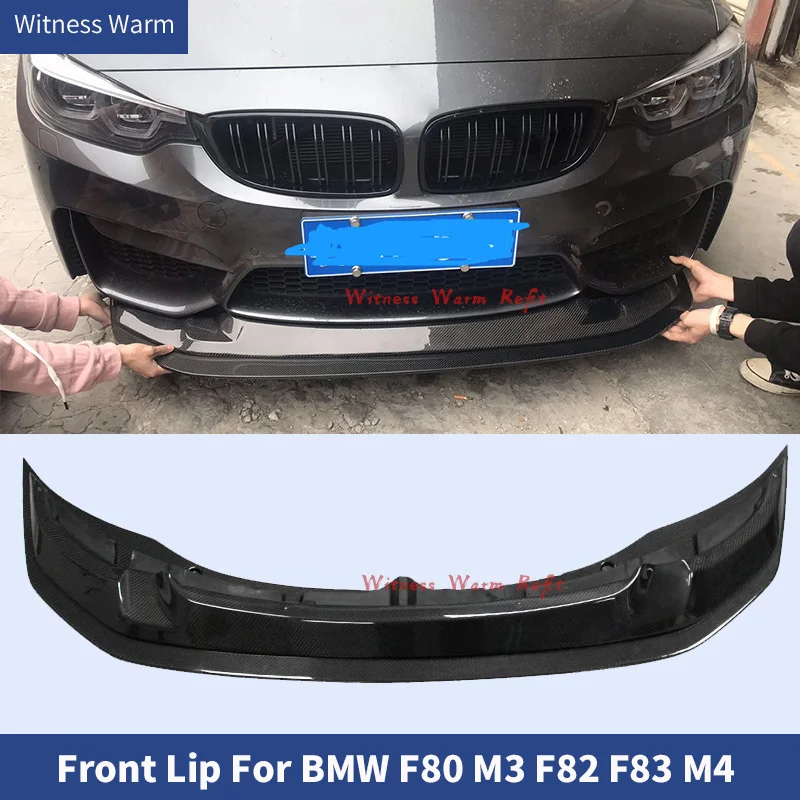 

2PCS Car Front Bumper Spoiler Lip For BMW F80 M3 F82 F83 M4 2014-2020 Carbon Fiber Splitter Guard Plate GTS Style