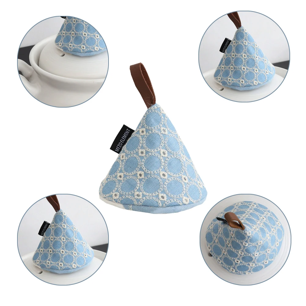 Джинсовая вышивка для кухни противоожоговая треугольная крышка с ручкой горшка