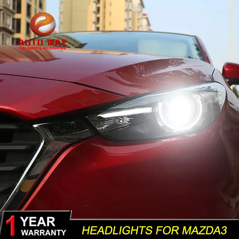 Чехол для передней фары Mazda 3 M3 Axela Mazda3 2017 2018 светодиодные DRL линзы с двойным лучом