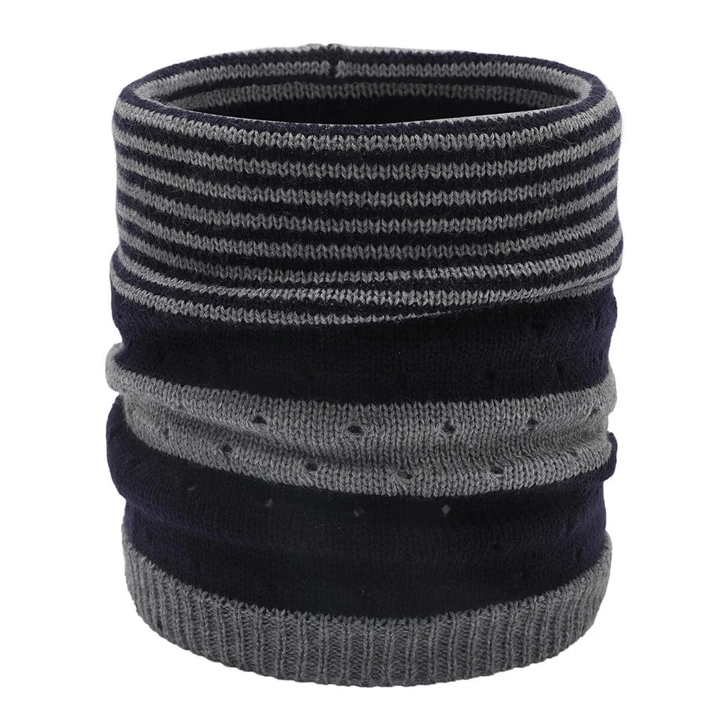 Женский и мужской зимний теплый шарф однотонный вязаный шерстяной хомут широкий