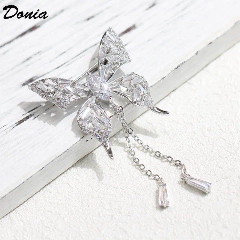 Женская Европейская и американская модная Медная брошь с микро-инкрустацией из