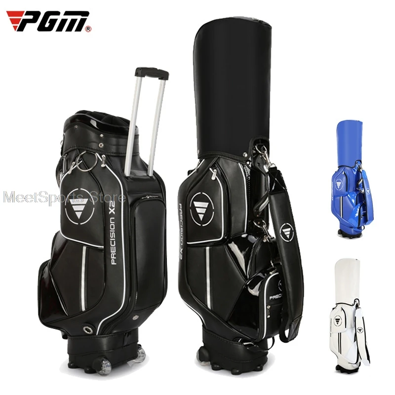 Pgm Golf Standard Bag With Wheels Pu Waterproof Golf Bags Large Capacity Aviation Packages Hold 13-14 Clubs Travel Pack 3 Colors