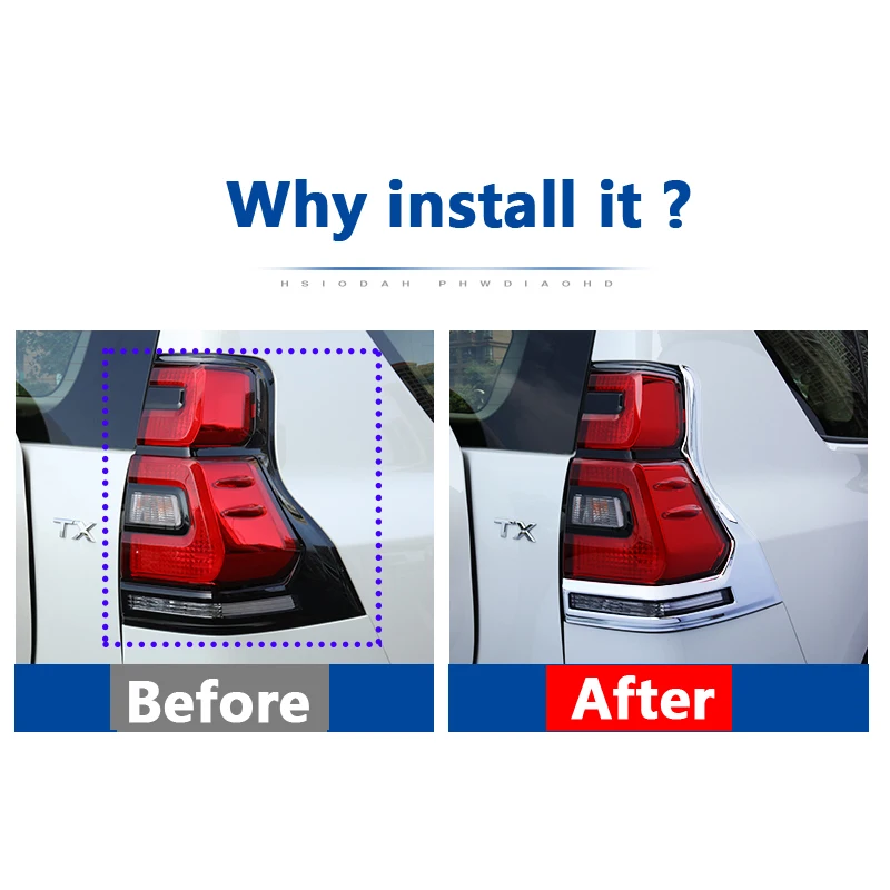 Хромированный чехол для заднего номерного знака Toyota Land Cruiser Prado 150 2018 2019 |