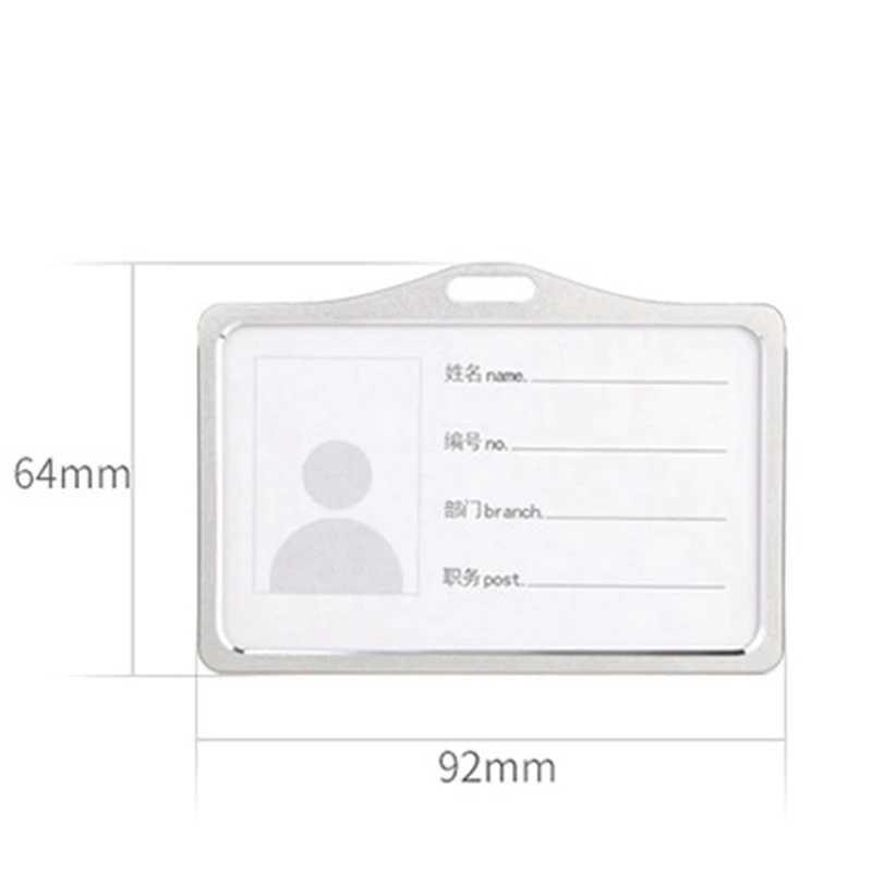 

Horizontal Style Aluminum Alloy ID Card Holder with Lanyard Neck for Women and Men Business Work Card Holders