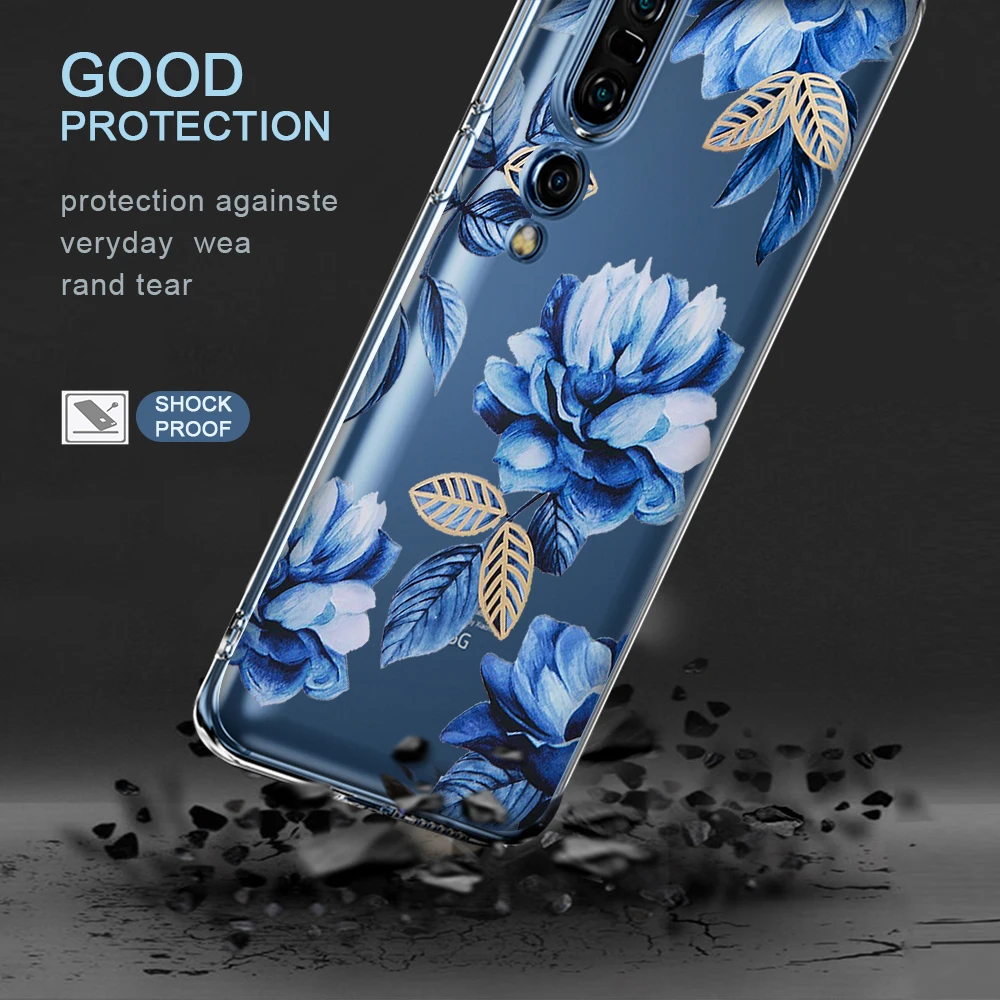 

Rose Flower Floral Case For Xiaomi MI Note 10 9 9T 8 CC9 A3 A2 A1 6X 5X CC9e MIX 2S Pro Lite SE Explorer PocoPhone F1 Silicone