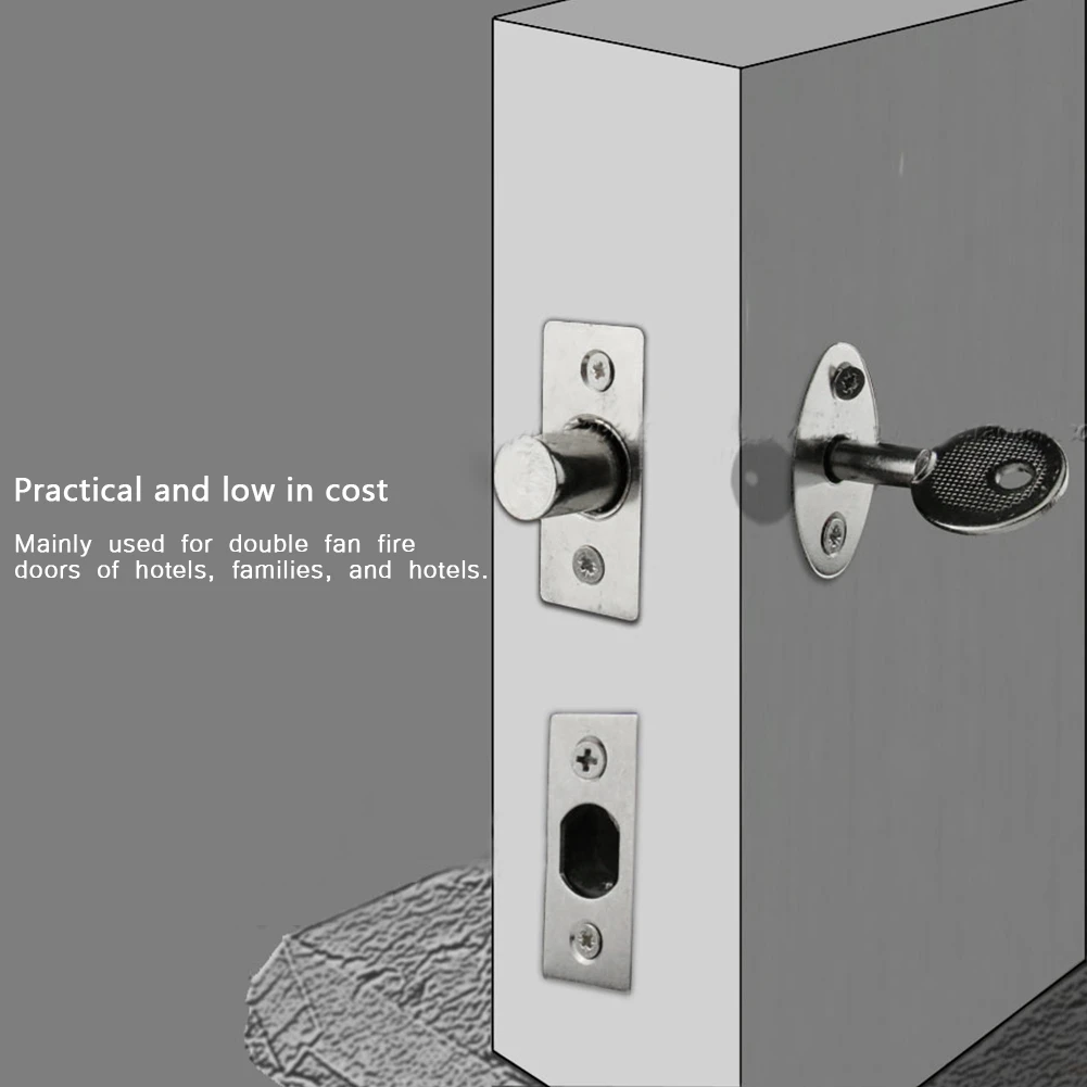 

Stainless Steel Tube Well Lock With Lock Buckle Key Hardware Pipe Insert Lock For Factory Family Fireproof Door Escape Aisle
