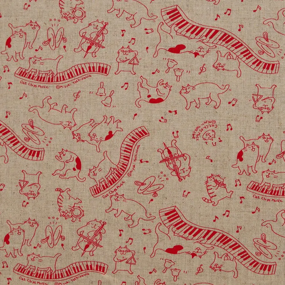 1 ярд хлопчатобумажной ткани для шитья постельного белья кота музыканта (ширина =